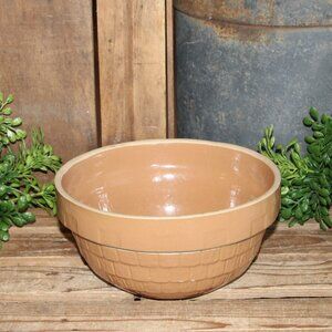Vintage Antique USA 9 Primitive Farmhouse Stoneware Crock Mixing Batter Bowl